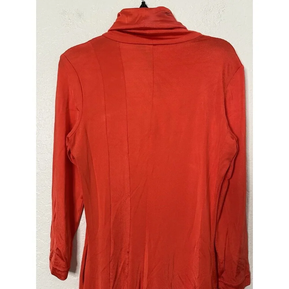 Fiorucci Bodycon Dress Turtleneck Long Sleeve Mini Dress Red Size EU 40 US 6 NWT